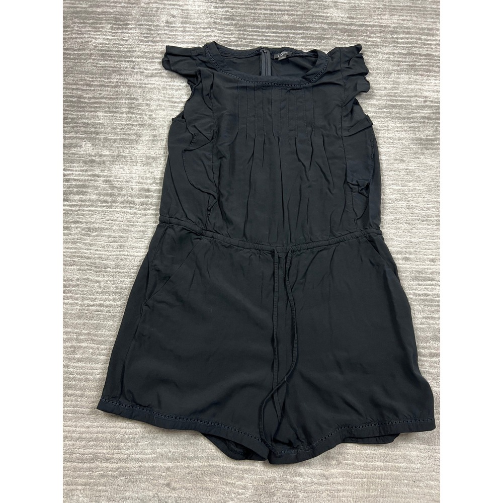 Ann Taylor LOFT Romper Womens Medium Black Sleeveless Rayon‎